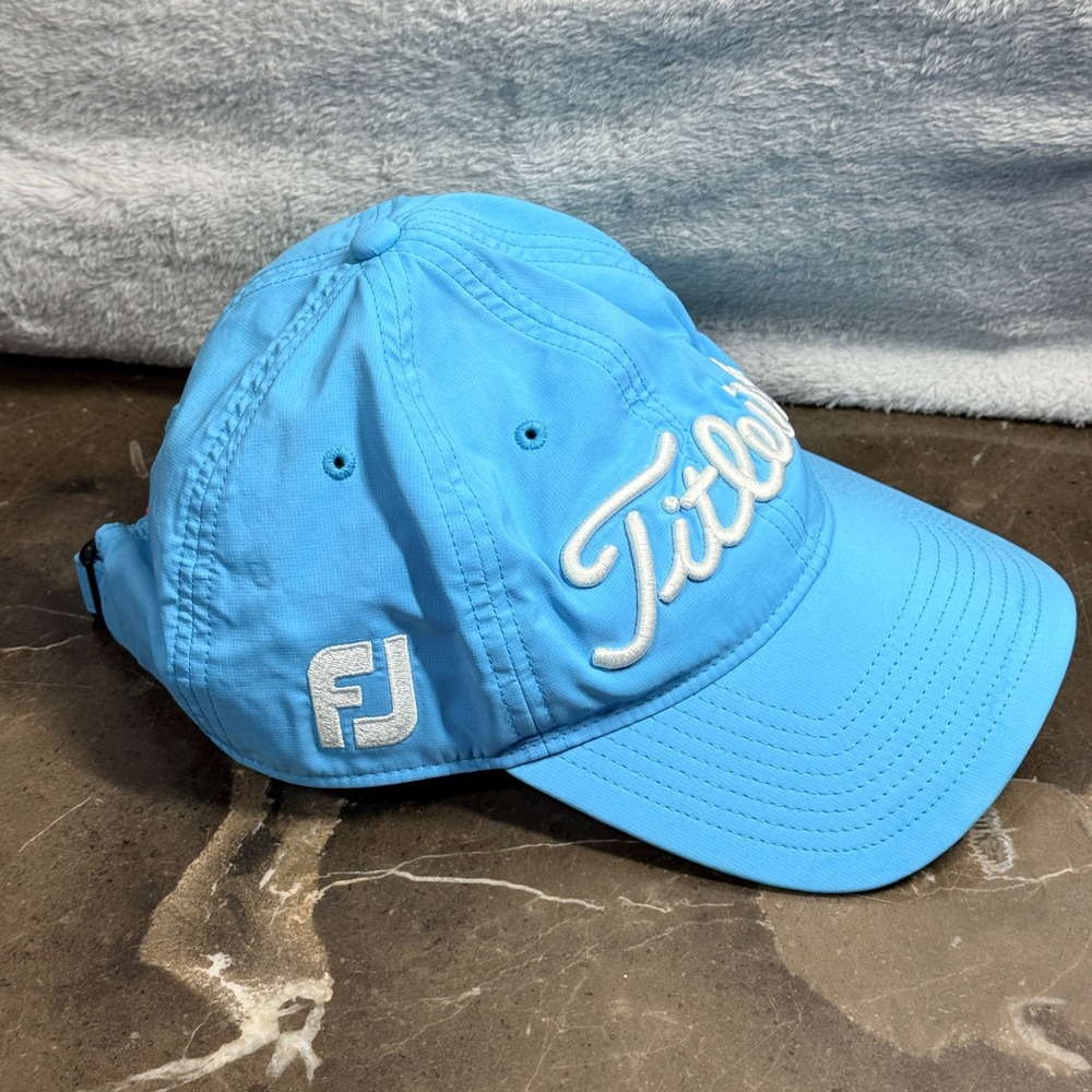 Titleist Golf Hat Mens OSFA Light Blue Performance Adjustable Pro V1 FJ Cap